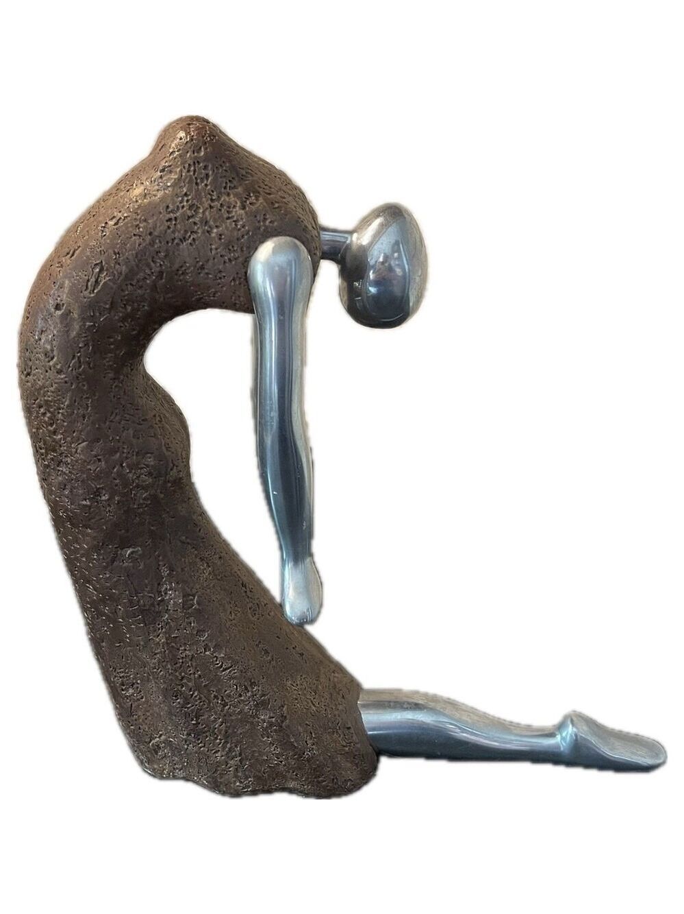 Vintage Modernist/Brutalist Concrete and Stainless Ballerina Statue - Picture 2 of 5